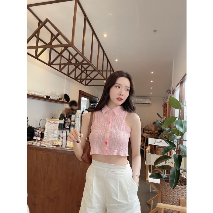 ASTER CHIFFON SLEEVELESS TOP-PINK