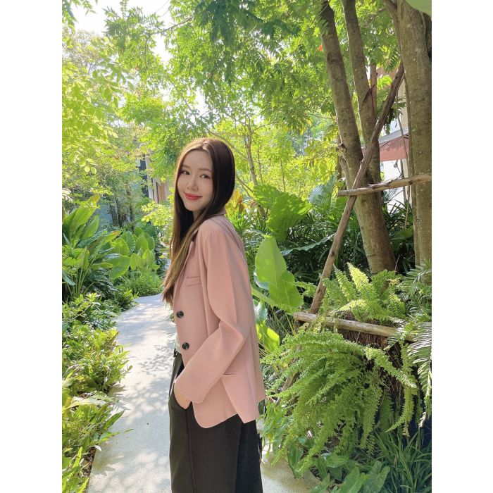 MILKY WAY CURVE POCKET BLAZER-PINK-M