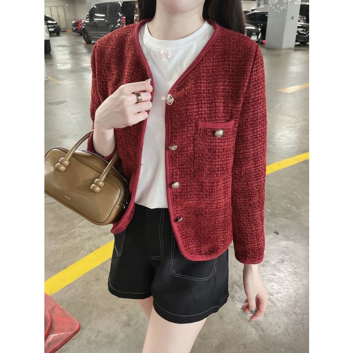 MAROON TWEED JACKET