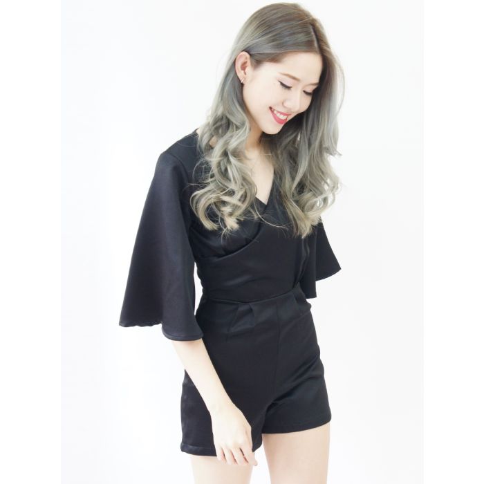 SPECIAL OFFER * IRENA BASIC PLAYSUIT-BLACK-S