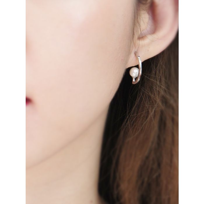 DEITY PEARL & SILVER STUD EARRINGS