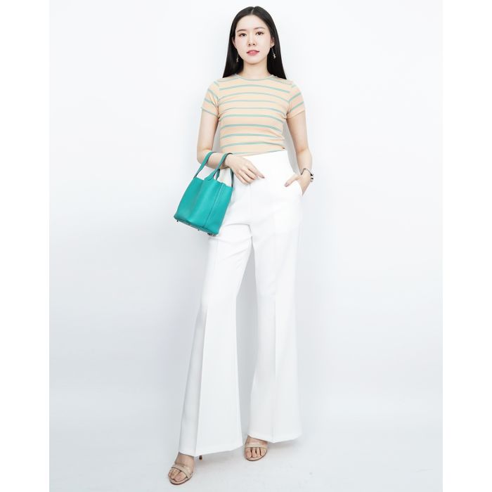 SPECIAL OFFER * NIRA BASIC FLARE PANTS-WHITE-M