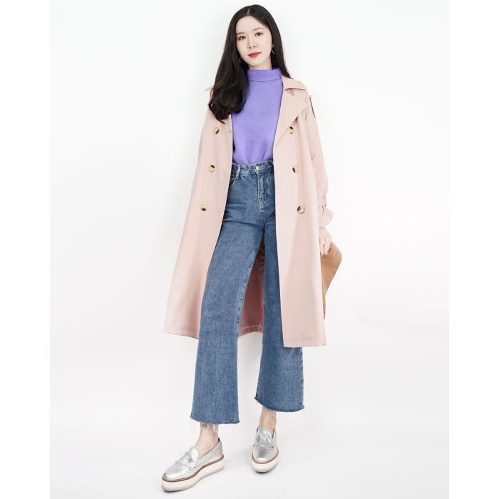 DUSTY ROSE TRENCH COAT-ROSY BROWN