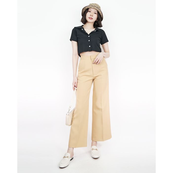 MILTON CLASSIC STRAIGHT PANTS-BEIGE-XS