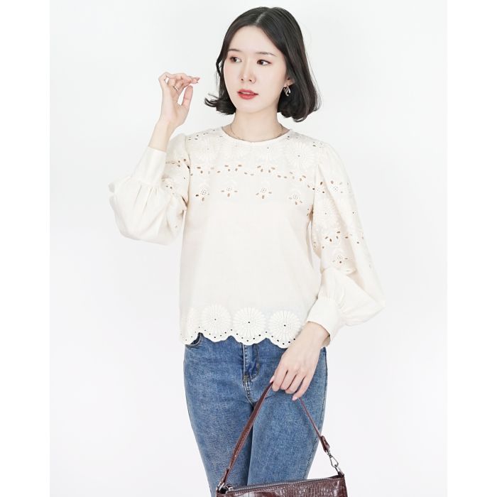 BREE COTTON LACE BLOUSE