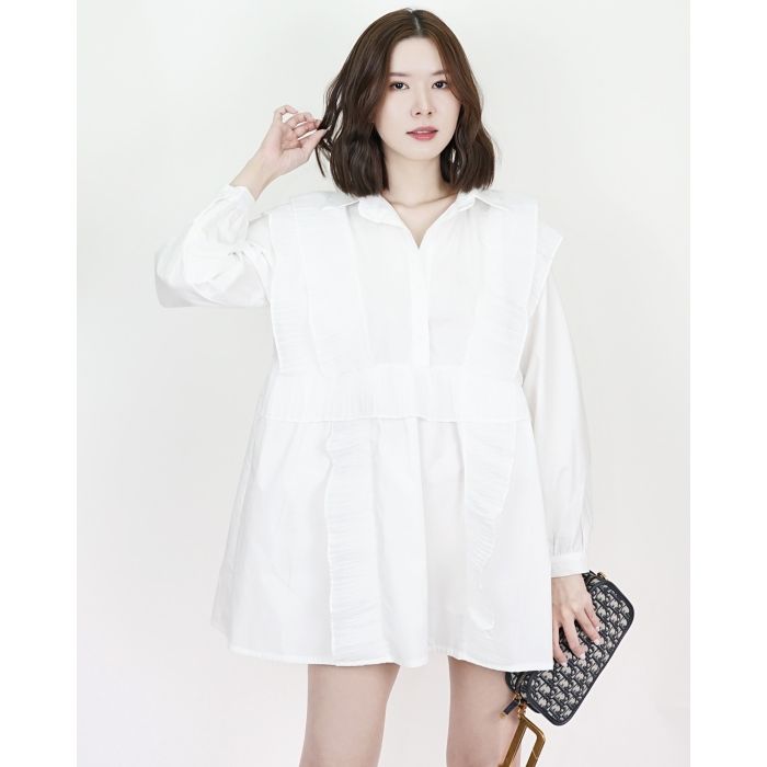 NATTY RUFFLE OVERSIZED COTTON DRESS