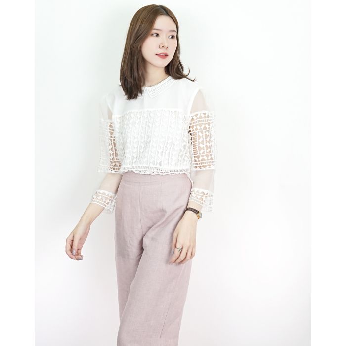 SONATA ORGANDY LACE BLOUSE-S