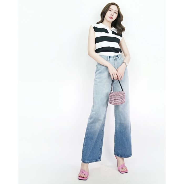 OMBRE STRAIGHT DENIM PANTS-L