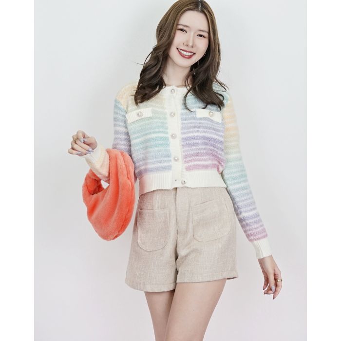 SPECTRUM PASTEL KNIT CARDIGAN-RAINBOW