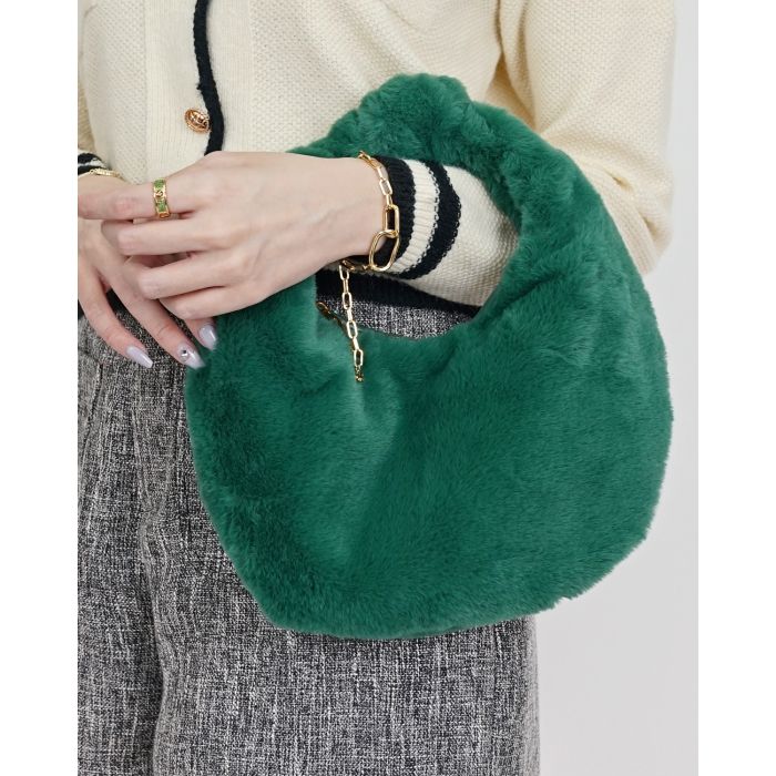 FLUFFY CIRCLE BAG-GREEN