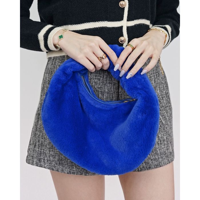 FLUFFY CIRCLE BAG-BLUE