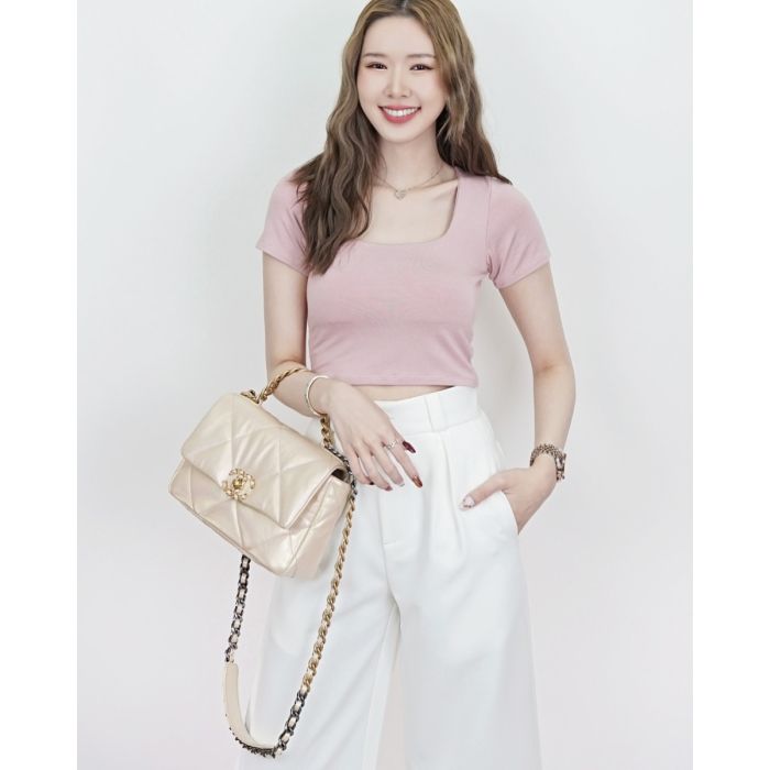 SQUARE NECK JERSEY CROP TOP-PINK