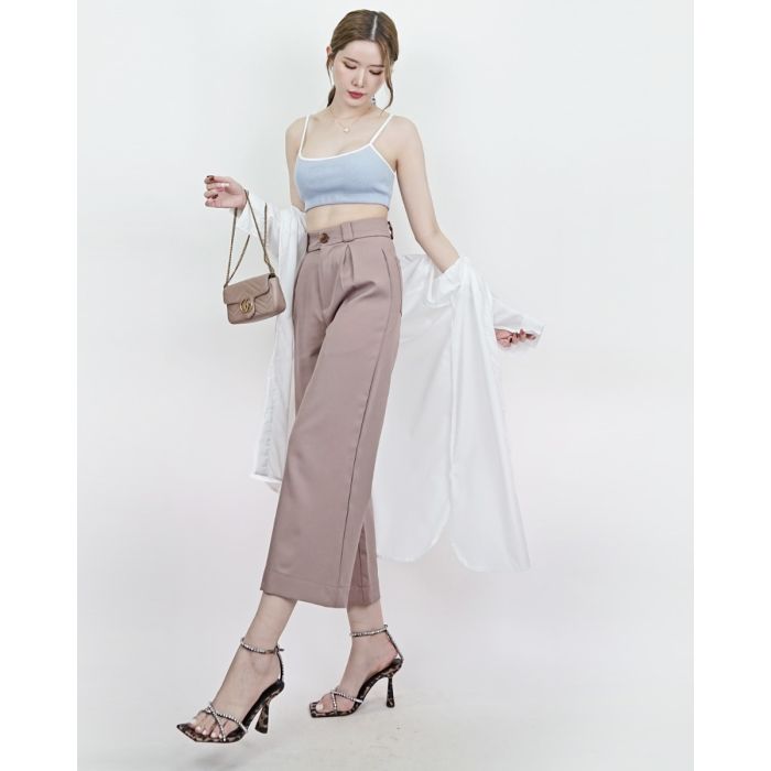 SPECIAL OFFER * HARMONY BASIC CROPPED PANTS-TAUPE-S