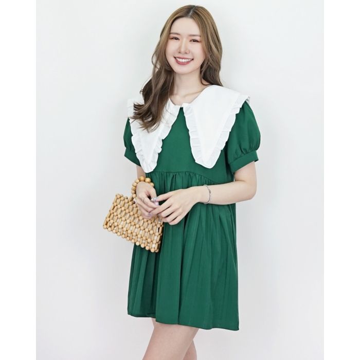 SPECIAL OFFER * JUNIPER COLLAR PLEATED MINI DRESS