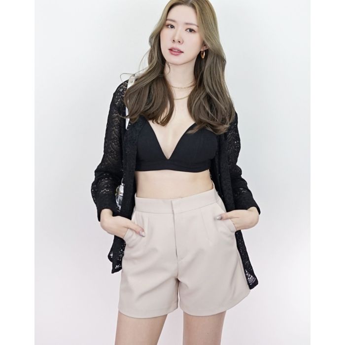 SPECIAL OFFER * YACHT BASIC HIGH WAIST SHORTS-BEIGE-M