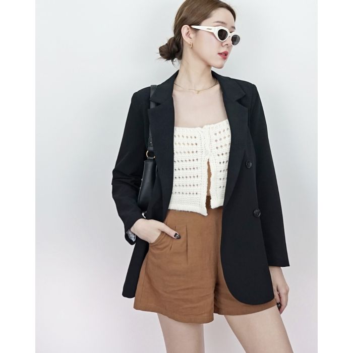 HALLIE PREMIUM CLASSIC BLAZER-BLACK