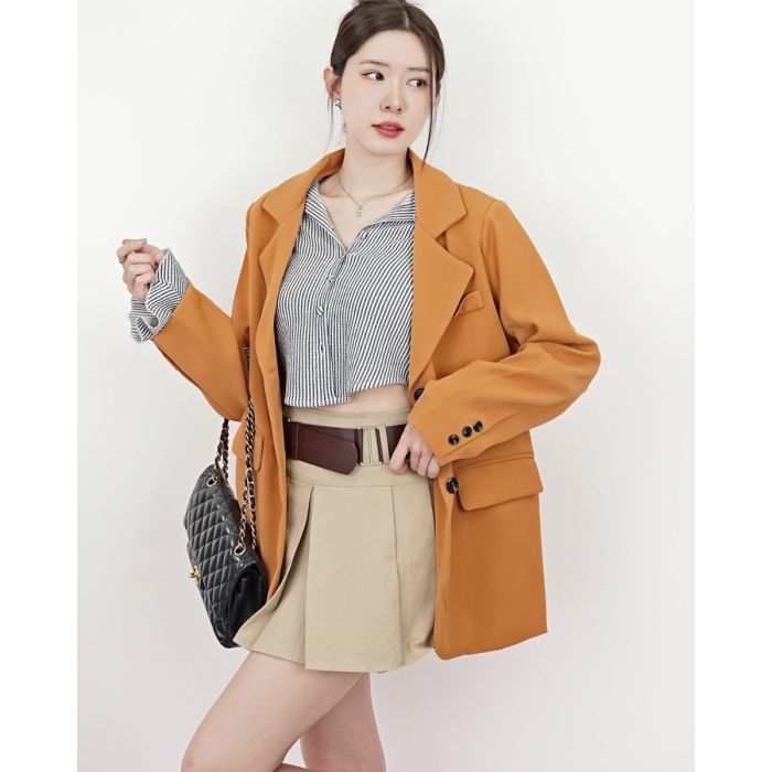 WINTER SUN OVERSIZED BLAZER-MUSTARD