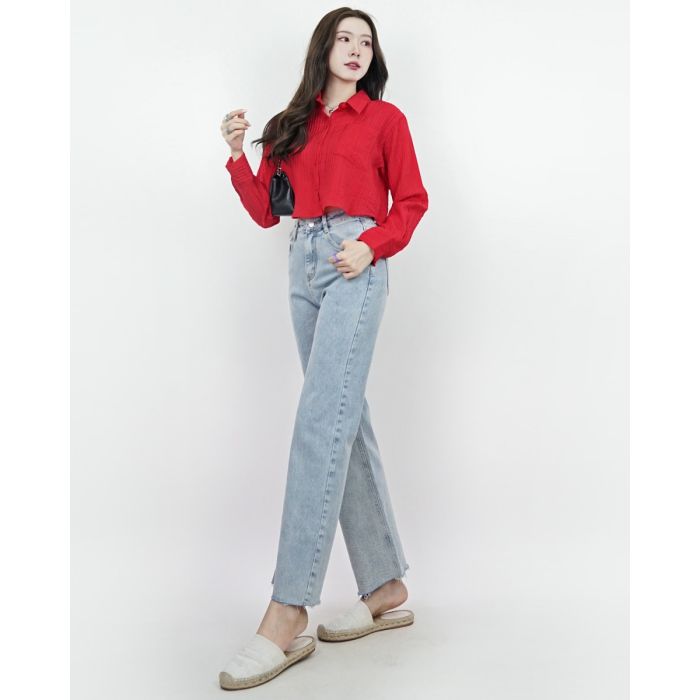 MONTE FLAP DENIM PANTS-BLUE-M