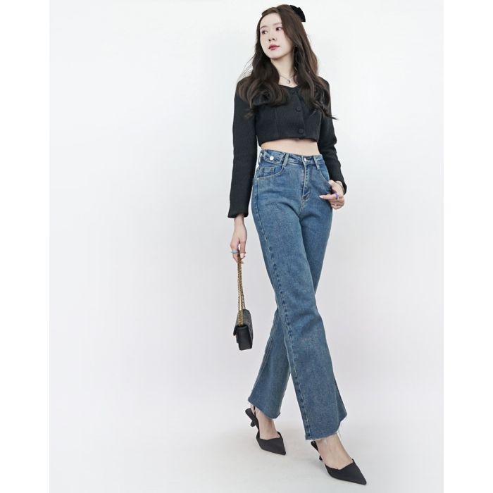 MONTE FLAP DENIM PANTS-NAVY-M