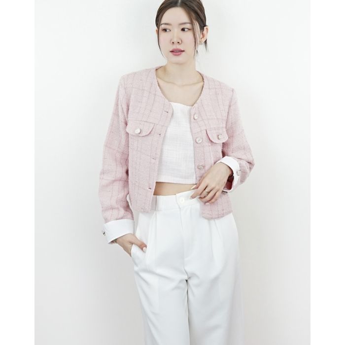 FRAISIER TWEED JACKET-PINK