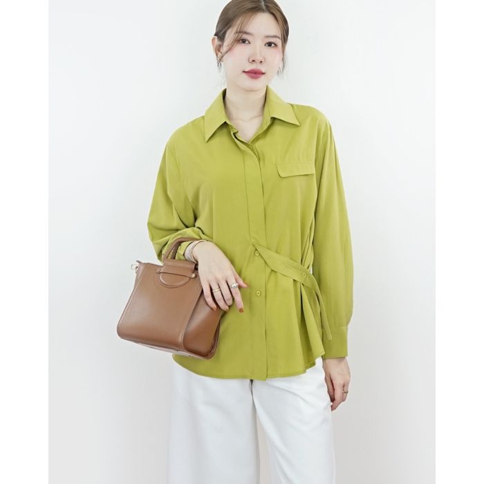 SUNRISE BELTED SHIRT-CITRON