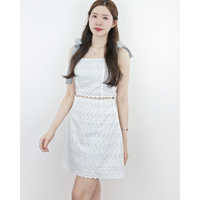 MOUSSE LACE SKIRT-SWEET PEA GREY-S