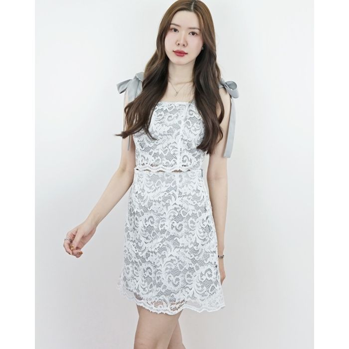 MOUSSE LACE SKIRT-LACE GREY-S