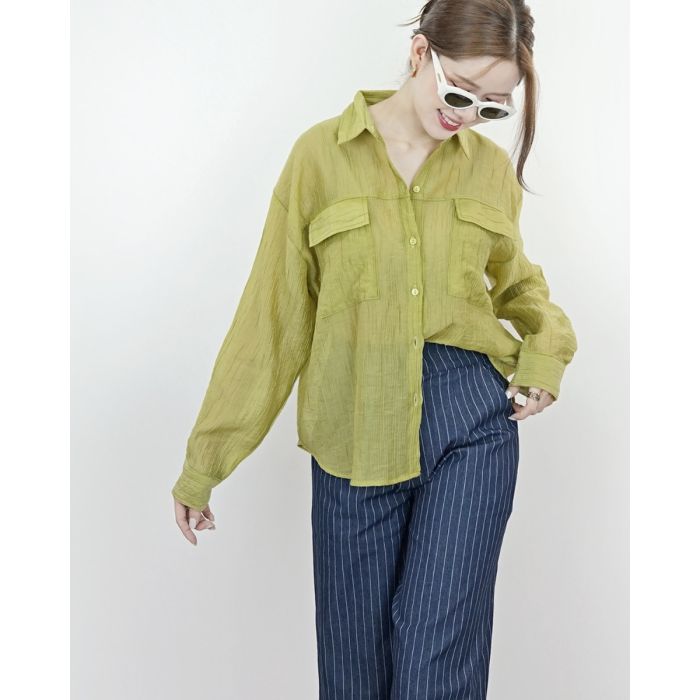 TULIP SEASON SEE THROUGH SHIRT-CITRON