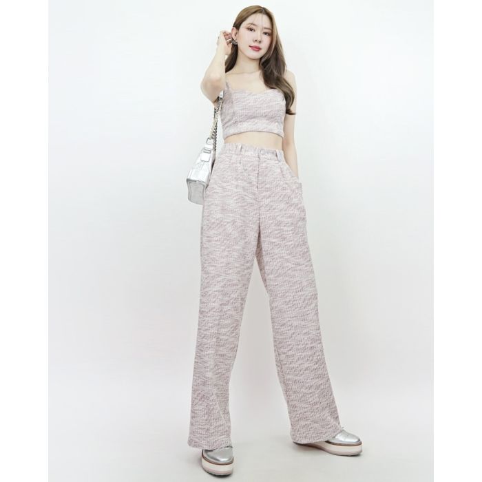 KEIRA SPARKLE TWEED PANTS-PINK