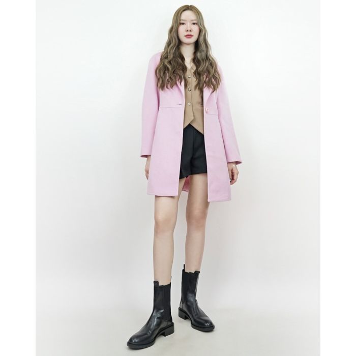 UNICORN MILK WOOL COAT-PINK