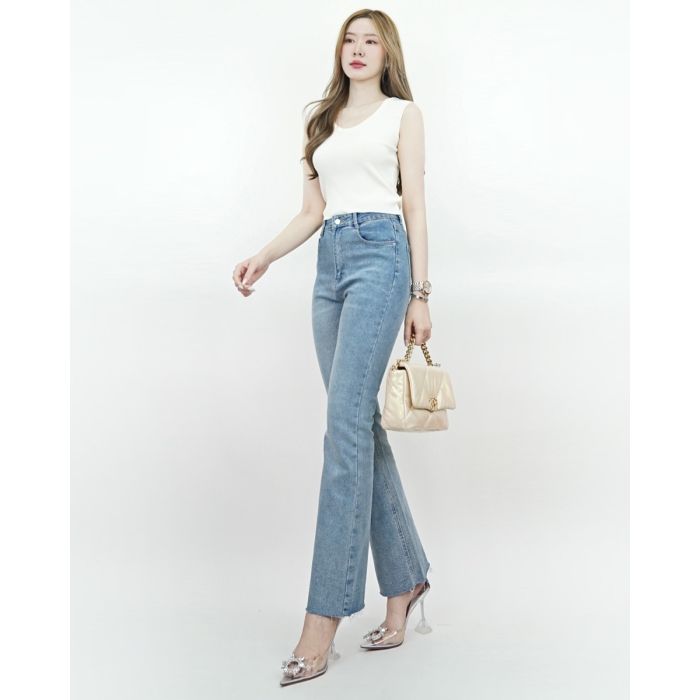 CHARIOT FLARE STRETCH DENIM PANTS-XL