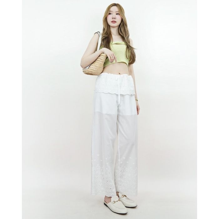 DAISY LACE FISHERMAN PANTS