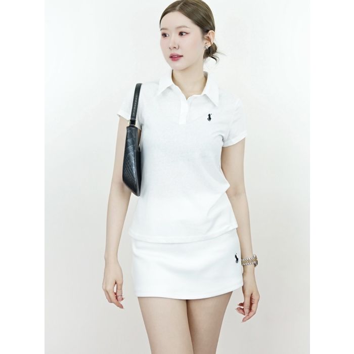 BASIC POLO TOP & SKORTS SET-WHITE