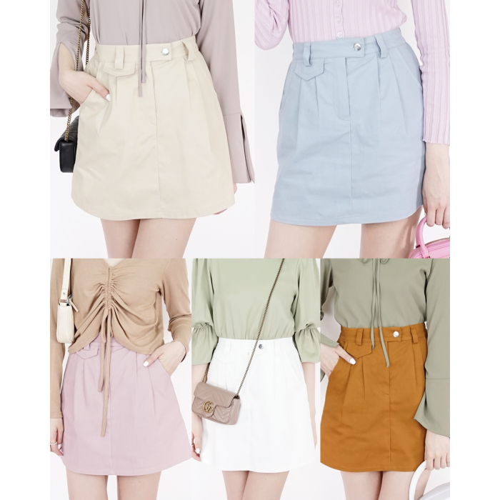 PALETTE A-LINE COTTON DENIM SKIRT