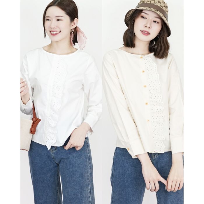 MOCHI LACE COTTON BLOUSE