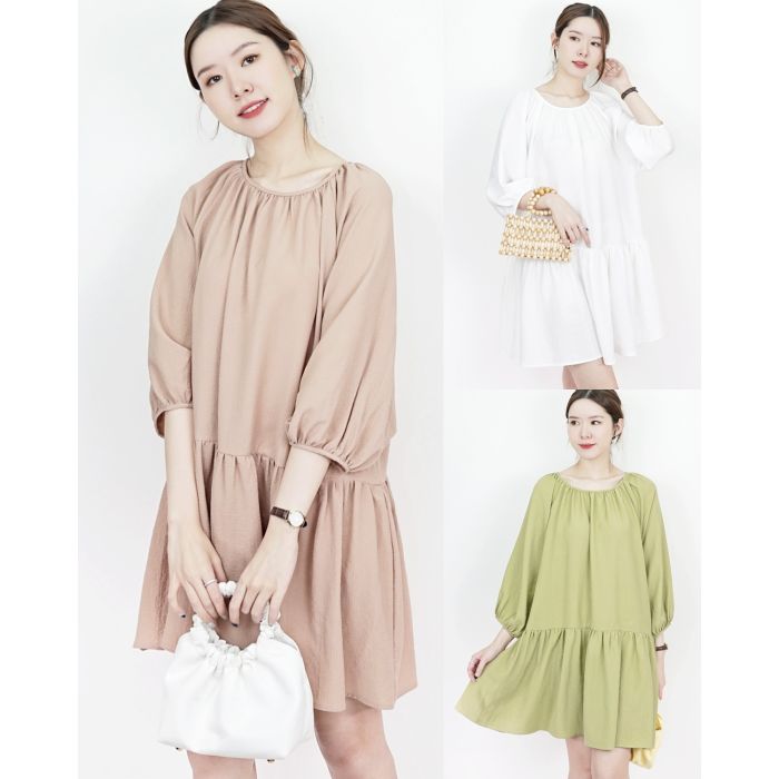 BUBBLE CREPE CHIFFON OVERSIZED DRESS