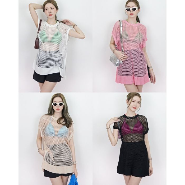 DARIA SEE-THROUGH SLEEVELESS KNIT TUNIC