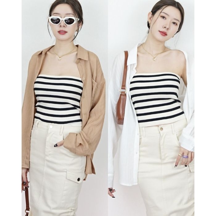 MORRO STRIPE OVERSIZED CHIFFON SHIRT