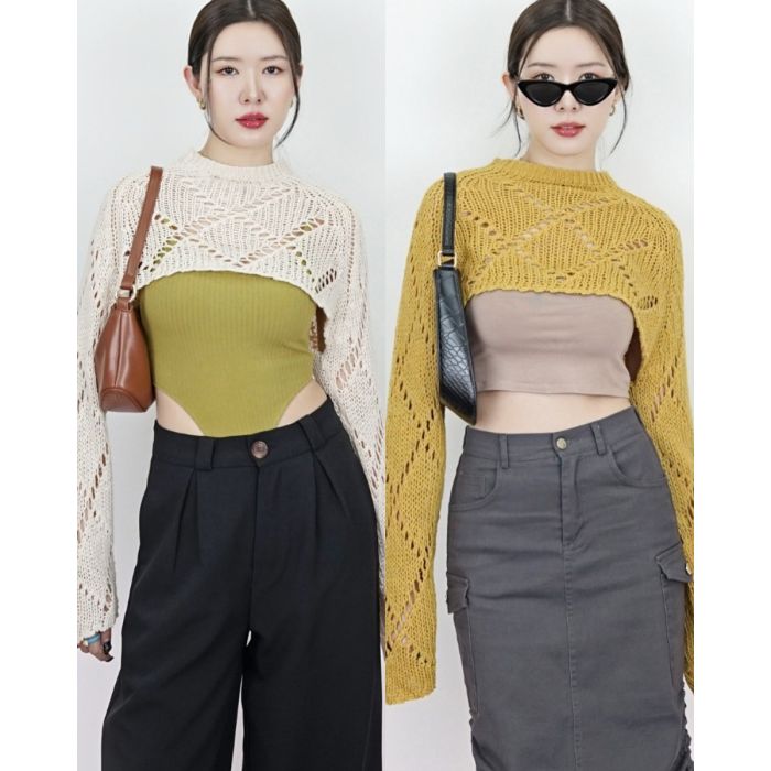 RENA TIE BACK SUPER CROP SWEATER