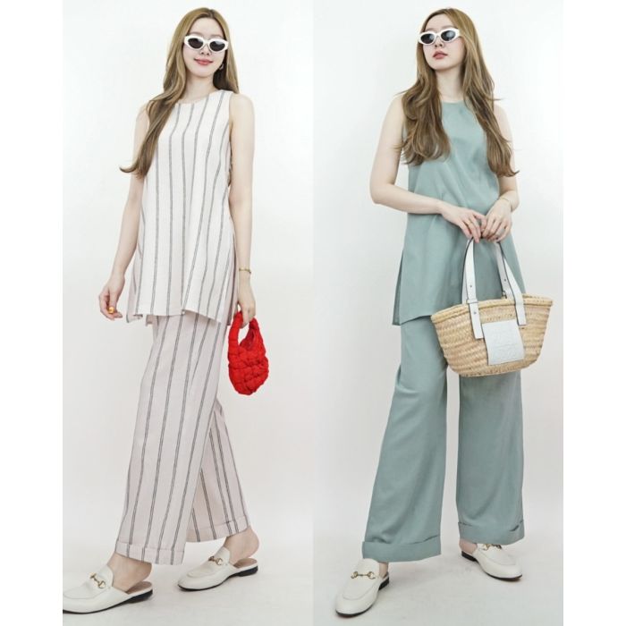 MELODY LINEN TOP & PANTS SET