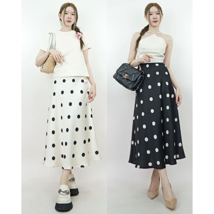 WEEKEND POLKADOT SATIN SKIRT