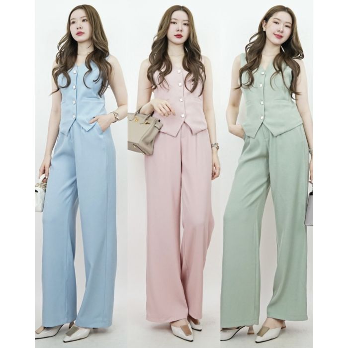 MELLON BELTED VEST & PANTS SET