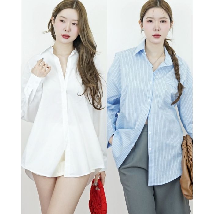 BUTTON BACK OVERSIZED SHIRT