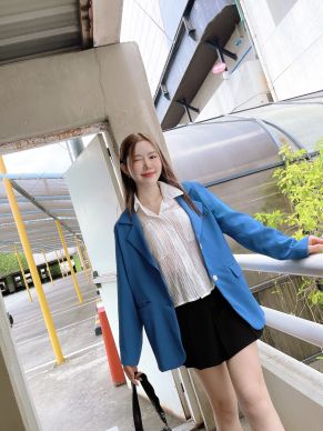 WINTER SUN OVERSIZED BLAZER-BLUE