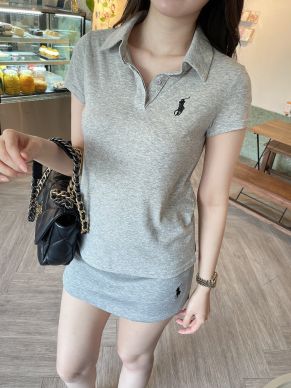 BASIC POLO TOP & SKORTS SET-GREY