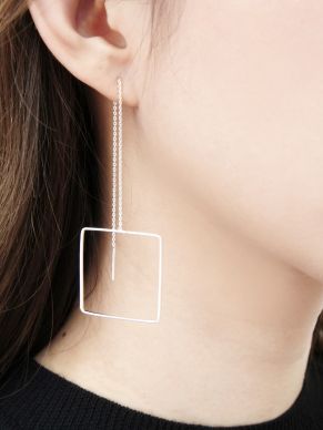 OPENWORK SQUARE THREADER EARRINGS