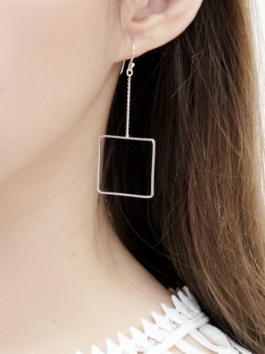 OPENWORK SQUARE DANGLE EARRINGS