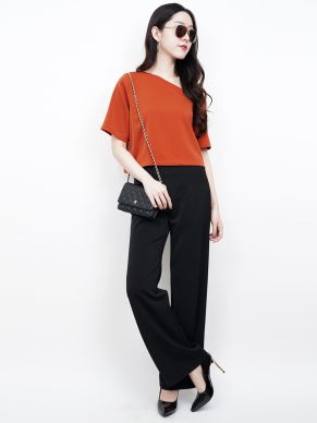 REBECCA BASIC PANTS-BLACK-XL