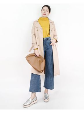 DUSTY ROSE TRENCH COAT-BEIGE