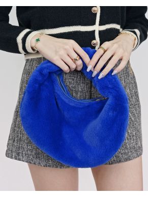 FLUFFY CIRCLE BAG-BLUE